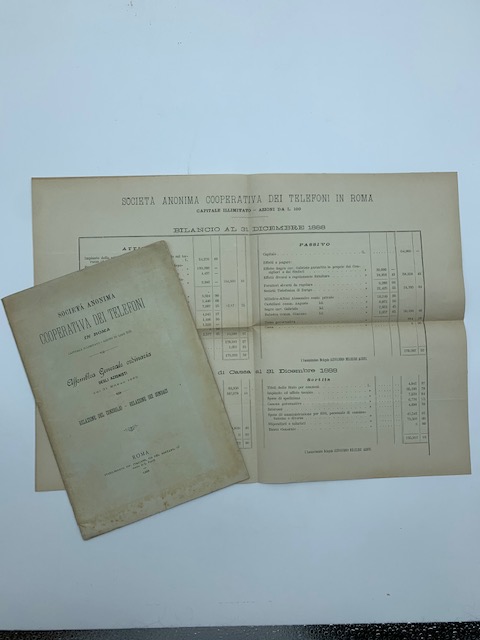 Società anonima cooperativa dei telefoni in Roma... Assemblea generale ordinaria degli azionisti del 31 marzo 1889...